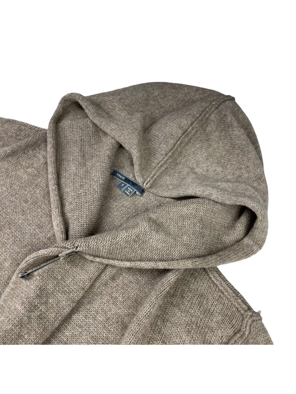 Vince Women's Yak/Wool Hooded Open Duster Cardigan Sweater Beige • Small